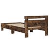 vidaXL Bed Frame without Mattress with LED Lights Smoked Oak 75x190 cm Small Single