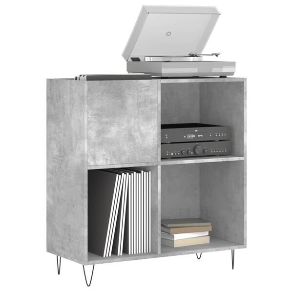 vidaXL Record Cabinet Concrete Grey 84.5x38x89 cm Engineered Wood