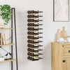 vidaXL Wall Mounted Wine Rack for 36 Bottles Gold Iron