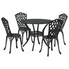 vidaXL Garden Dining Set 5 pcs Black Aluminium
