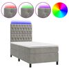 vidaXL Box Spring Bed with Mattress&LED Light Grey 100x200 cm Velvet