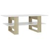 vidaXL Coffee Table | White and Sonoma Oak | Engineered Wood | Small