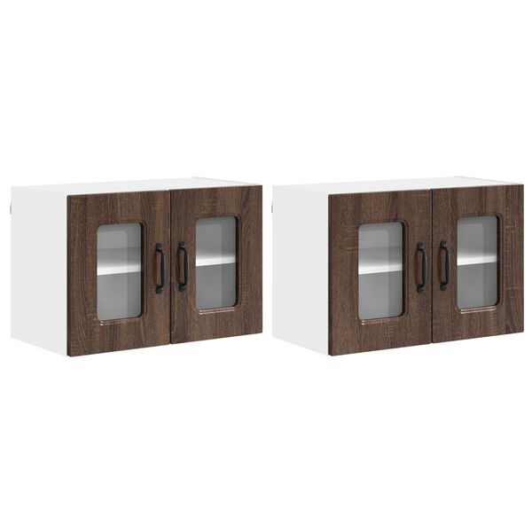 vidaXL Kitchen Cabinet Kalmar 2 pcs Brown Oak 60 x 31 x 40 cm