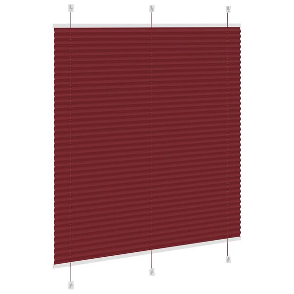 vidaXL Pleated Blind Bordeaux Red 120x150 cm Fabric Width 119.4 cm Polyester