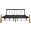 vidaXL Bed Frame without Mattress Metal and Solid Oak Wood 180x200 cm Super King