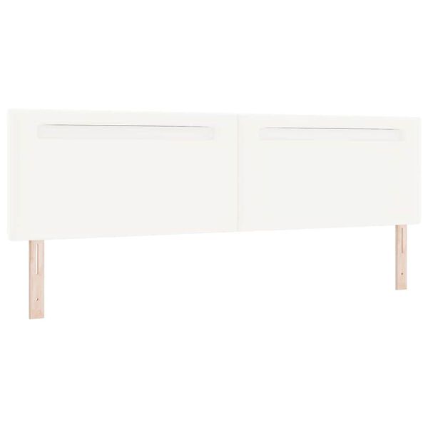 vidaXL LED Headboard White 200 cm Faux Leather