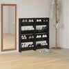 vidaXL Wall Shoe Cabinets 4 pcs High Gloss Black 60x18x60 cm Engineered Wood