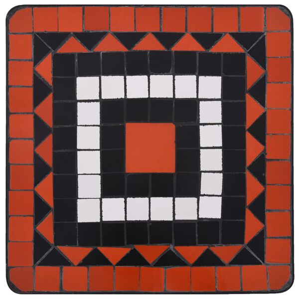 vidaXL Mosaic Side Table Terracotta and White Ceramic