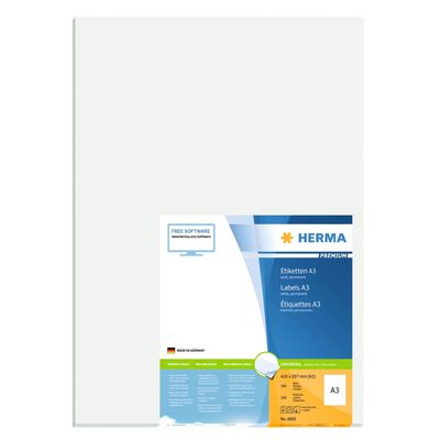 HERMA Permanent Labels PREMIUM A3 297x420 mm 100 Sheets