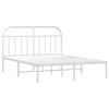 vidaXL Metal Bed Frame without Mattress with Headboard White 140x200cm