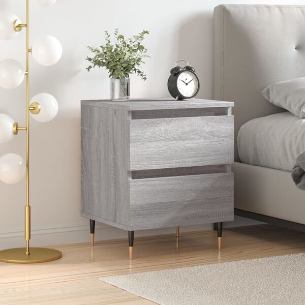 vidaXL Bedside Cabinet Grey Sonoma 40x35x50 cm Engineered Wood