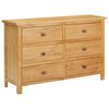 vidaXL Chest of Drawers 105x33,5x73 cm Solid Oak Wood