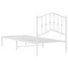 vidaXL Metal Bed Frame without Mattress with Headboard White 80x200cm