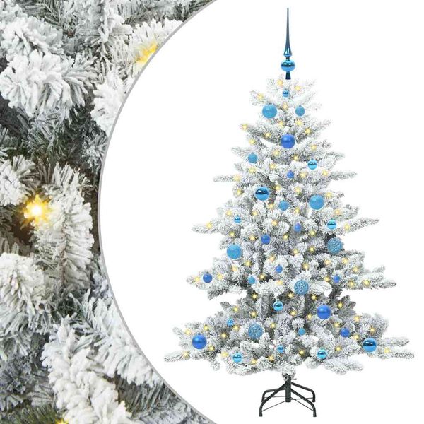 vidaXL Artificial Hinged Christmas Tree White 150 cm PVC and Steel