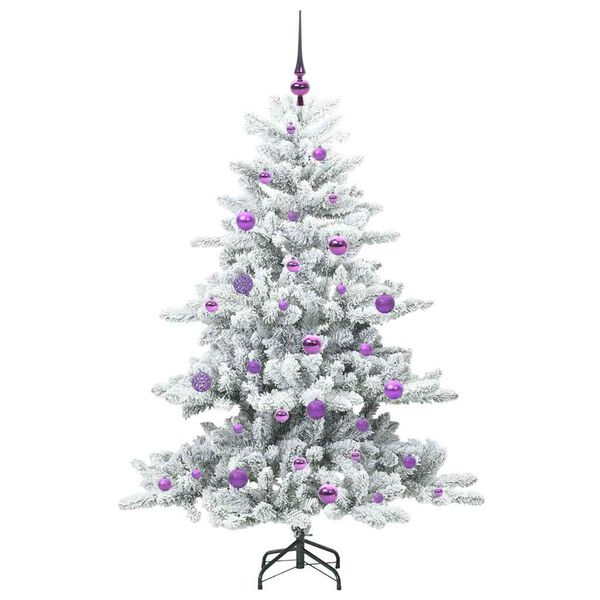 vidaXL Artificial Hinged Christmas Tree White 150 cm PVC and Steel