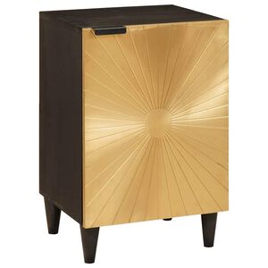 vidaXL Bathroom Cabinet with Shelf Black and Gold 38 x 33 x 58 cm