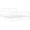 vidaXL Metal Bed Frame without Mattress with Footboard White 193x203cm