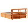 vidaXL Bed Frame with Headboard Wax Brown 140x190 cm Solid Wood Pine