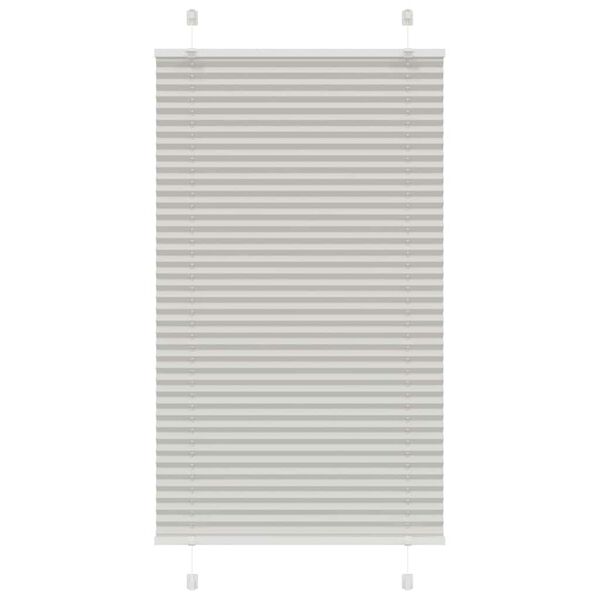 vidaXL Pleated Blind Light Grey 75x100 cm Fabric Width 74.4 cm Polyester