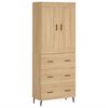 vidaXL Highboard Sonoma Oak 69,5x34x180 cm Engineered Wood
