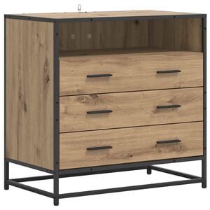 vidaXL Drawer Cabinet 3-Drawer Artisan oak 70 x 41 x 70 cm