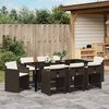 vidaXL Garden Dining Set 9 pcs Brown Poly Rattan