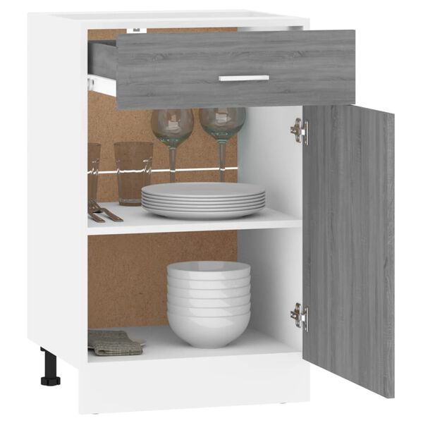 vidaXL Drawer Bottom Cabinet Lyon Grey Sonoma 50x46x81.5 cm Engineered Wood