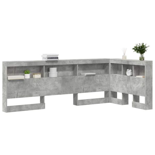 vidaXL Storage Headboard Concrete Grey 90 cm Engineered Wood