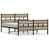 vidaXL Metal Bed Frame without Mattress Sonoma Oak 140x200 cm