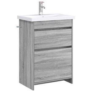 vidaXL Bathroom Furniture Set Grey Sonoma 61 x 40 x 84.5 cm