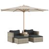vidaXL 5 Piece Garden Sofa Set with Cushions Grey Poly Rattan Acacia