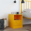 vidaXL Bedside Cabinet Mustard Yellow 34.5x39x44 cm Steel