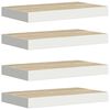 vidaXL Floating Wall Shelves 4 pcs Oak and White 40x23.5x3.8 cm MDF