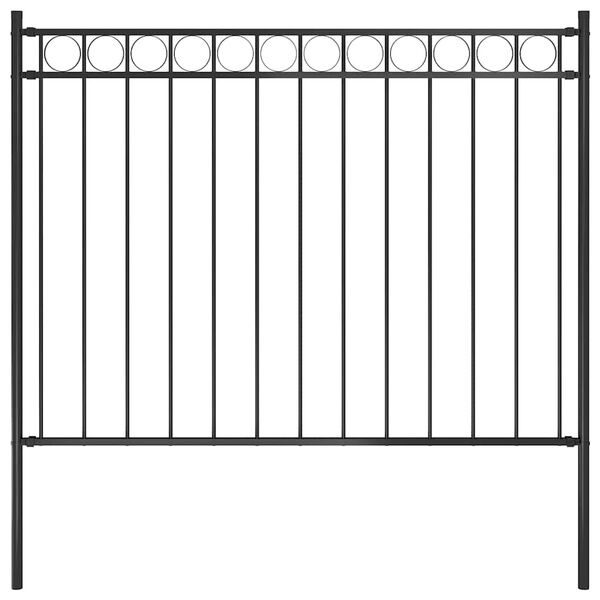 vidaXL Garden Fence Steel 1.81x1 m Black