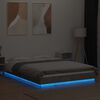 vidaXL Bed Frame with LED Lights without Mattress Concrete Grey 140x190cm