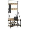 vidaXL Clothes Rack with Shoe Storage Sonoma Oak 80x40x184 cm