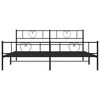 vidaXL Metal Bed Frame without Mattress with Footboard Black 183x213cm