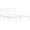 vidaXL Metal Bed Frame without Mattress with Headboard White 160x200cm