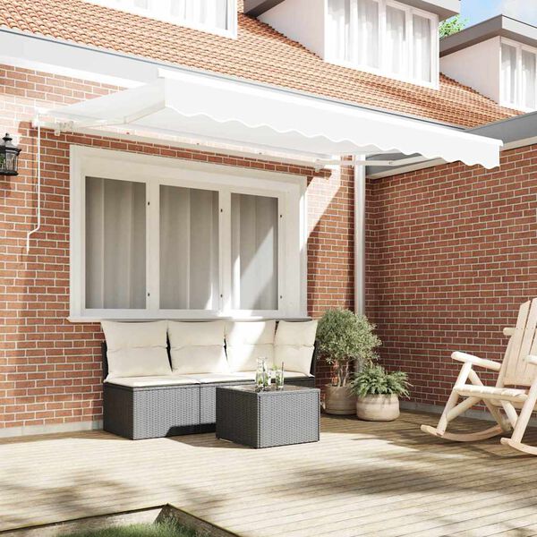 vidaXL Retractable Awning White 350 x 200 cm Polyester and Aluminium