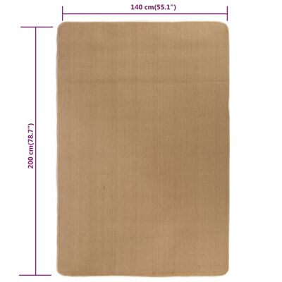 vidaXL Area Rug Jute with Latex Backing 140x200 cm Natural