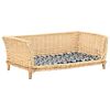 vidaXL Dog Basket with Cushion 90x54x35 cm Natural Willow