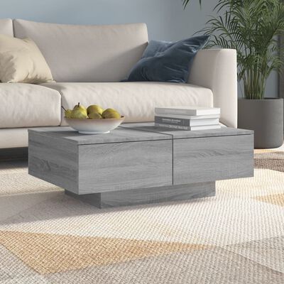vidaXL Coffee Table Grey Sonoma 90x60x31 cm Engineered Wood