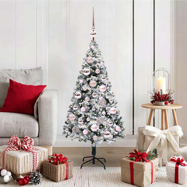 vidaXL Artificial Christmas Tree with 150 LEDs with Stand White 120 cm
