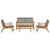 vidaXL Garden Chairs with Table 4 pcs Grey 90 x 45 x 40 cm