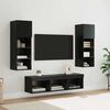 vidaXL TV Wall Units Wall-mounted 5 pcs Black Oak Engineered Wood