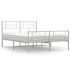 vidaXL Metal Bed Frame without Mattress with Footboard White 150x200cm