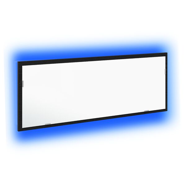 vidaXL LED Bathroom Mirror Black Oak 100 x 8.5 x 37 cm Glass