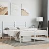 vidaXL Metal Bed Frame without Mattress with Footboard White 120x200cm
