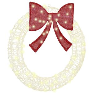 vidaXL Wreath with 60 LEDs Warm white 76 x 76 x8.5 cm Acrylic