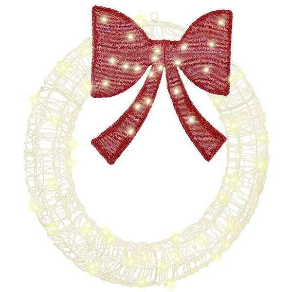 vidaXL Wreath with 60 LEDs Warm white 76 x 76 x8.5 cm Acrylic